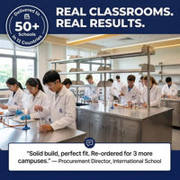 Tables de laboratoire doubles en acier inoxydable 304 durables pour étudiants, conformes ISO9001, pour les tests de matériaux en laboratoire (vente en gros ODM)