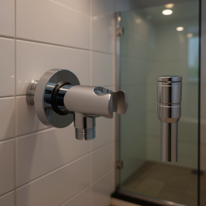 Soporte de Ducha con Manguera de Latón Cromada y Válvula de Corte de Agua - Product Image 3