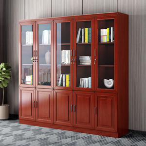 ตู้หนังสือสำนักงาน Aoga Furniture ความหนาของแผ่นกั้น 1.5 ซม. สไตล์คลาสสิก ตู้เก็บของขนาดใหญ่พร้อมบานกระจก - Product Image 1