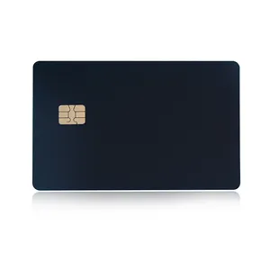 Metal black 4442 chip card with chip slot credit card laser engraving machine blanks metal business cards