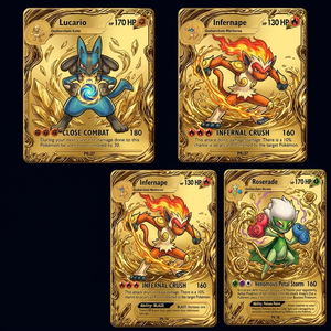 Colección de Tarjetas Coleccionables Pokémon Doradas, Estuches de Exhibición, Personajes de <span class=keywords><strong>Anime</strong></span>, Juego de Mesa, Impresión a Todo Color - Product Image 3