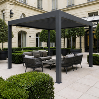 Pavillon en aluminium imperméable Jiake avec lames orientables, abri bioclimatique pour projets d'aménagement de zones de réception dans les cours d'hôtels