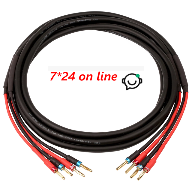 AVPLAY AV-0808 Top Class Hiend HiFi Audiophile Speaker Cable OFC Cooper Core Plug Plated Gold Rreally Good Quality