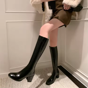 Chaussures pour femmes en cuir véritable, style 2025, bottes de luxe de créateur, bottes hautes jusqu'au genou, mode extérieure, bout pointu, bottes hautes au-dessus du genou - Product Image 2