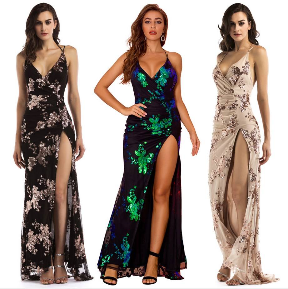 robe longue ouverte jambe