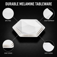 Assiette hexagonale élégante en mélamine pour la restauration moderne
