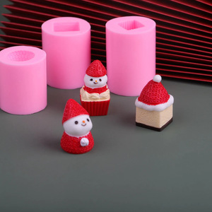 Strawberry Snowman Candle Mold Set 3Pc Pink Cylindrical For Scented Candles Baking Chocolate Fondant DIY - Product Image 4