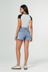 Shorts in Denim Stonewashed a Vita Alta con Tasche Cargo, Vestibilità Regolare, Stile Casual Estivo, Jeans da Donna - Product Image 5