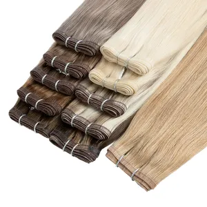 Weave Best Selling Top Quality Double Drawn Flat Weft Russian Remy Human Hair Weave Weft Hair Extension