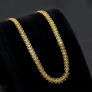 Wholesale 14K 18K 24K Micro Gold Leaf Pattern Chain, Fashion Chain, Brass Chain, Modern Chain Design, Leaf Pattern Style Chain. - Product Image 3