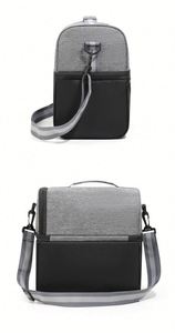 Lonchera Térmica para Camping y Trabajo, Bolsa de Almuerzo de Carcasa Blanda para Obras de Construcción y Uso Diario con Correa Ajustable, Negra - Product Image 3