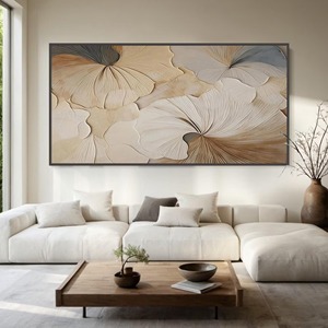 Cuadro grande con marco floral, arte abstracto, pintura al óleo texturizada elegante hecha a mano, pintura decorativa para sala de estar, pintura en lienzo <span class=keywords><strong>3D</strong></span> - Product Image 3