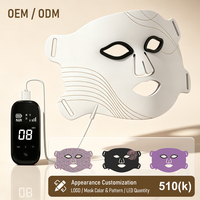 Máscara de Terapia de Luz Roja 2D, Máscara Facial LED, Rejuvenecimiento de la Piel, Antienvejecimiento, Reducción de Arrugas, Dispositivo Facial de Terapia de Luz Infrarroja