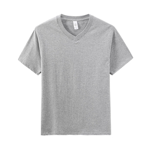 Camiseta de Cuello en <span class=keywords><strong>V</strong></span> para Hombre Printfun al por Mayor, 100% Algodón, Lisa, Personalizada con Impresión Puff, Camiseta Simple de Manga Corta, 200 g/m² - Product Image 4