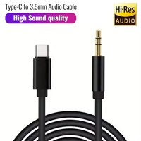 USB C a 3,5mm Aux Cable de audio Hi-Fi Sonido Estéreo Jack Cable Audio Aux Adaptador de entrada para IPhone/Galaxy/Android 1M 3ft