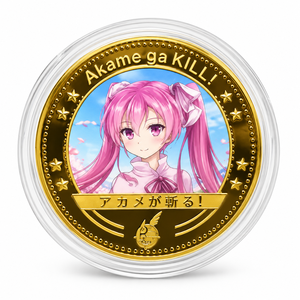 เหรียญสาวผมสีส้มปี 2026 ลายอนิเมะนักรบห้าคน ดีไซน์เคลือบทองบนอะคริลิค - Product Image 2