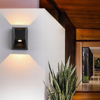 Lampe murale LED extérieure à 2 têtes, prix de gros, étanche IP65, éclairage mural LED de jardin vers le haut et vers le bas