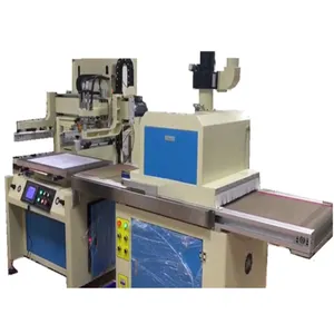 PS-3050F-LUA Flat Surface Screen Printer Connected with UV Oven Rapid Screen Printer with Conveyor Belt