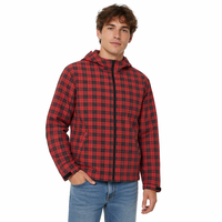 Blouson Bomber Réversible Personnalisé à Capuche en Tissu Camouflage à Carreaux Unisexe OEM Double Face Formel Coupe-Vent avec Motif Dessin Animé