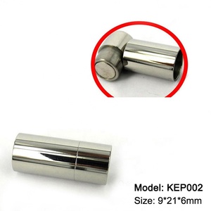 Redondo <span class=keywords><strong>de</strong></span> acero inoxidable cierres magnéticos, Metal tono <span class=keywords><strong>plata</strong></span> conector Ajuste <span class=keywords><strong>de</strong></span> cordón <span class=keywords><strong>de</strong></span> cuero pulseras resultados - Product Image 2