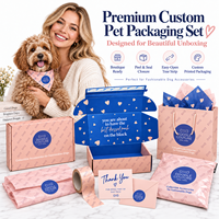 Boîtes d'emballage personnalisées en carton ondulé pour colliers, laisses, nœuds papillon et accessoires pour animaux de compagnie, idéales pour l'e-commerce et l'expédition aérienne.