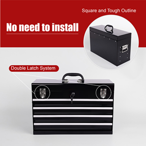 Manufacturer Direct 21" Portable Metal <b>Tool</b> <b>Box</b>, 4-Drawer Locking <b>Tool</b> Chest with EVA <b>Liners</b> for Workshop, Repair Shop - Product Image 2