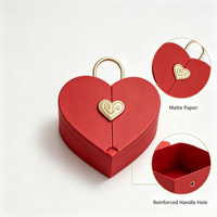 Op maat gemaakte ecovriendelijke hartvormige kartonnen cadeaudoos met magnetische sluiting, stevige verpakking, op maat gemaakte kleur, bruiloftfavoriet, Valentijnschocolade