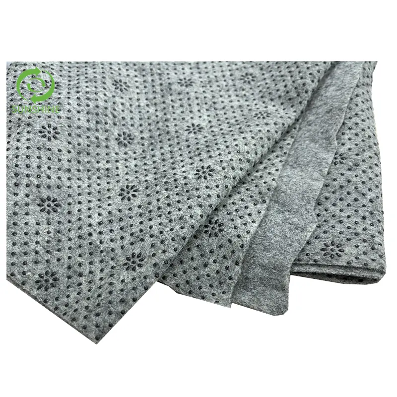 PP Non-Woven Needle Punched Fabric + PVC DOT Coated Anti Skid Material Carpet Underlay&sofa fabric Nonwoven Non-Slip Fabric