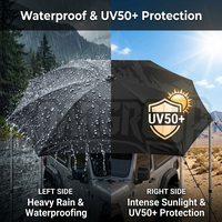 Auvent 4x4 à 270 degrés avec bande lumineuse LED et parois latérales imperméables pour SUV, camping en extérieur, OEM, ODM, logo personnalisé