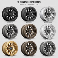 Jantes Beadlock Forgées Noir Mat 17-22 Pouces 6061-T6, Jantes Tout-Terrain Simulées 5x5.0 6x5.5 pour Jeep Bronco Tacoma Ram 1500