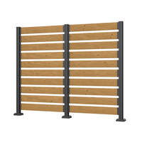 Panneau de brise-vue en bois personnalisable avec piquet métallique pour climatiseur, clôture extérieure à lattes, étanche, résistant aux UV, modélisation 3D