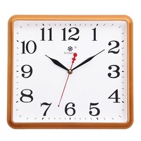 Jam Dinding Kuarsa Persegi Analog Senyap Bertenaga Baterai Kalender Abadi Tampilan Digital untuk Ruang Tamu Kamar Tidur