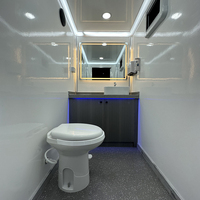 Remorque de toilettes et de douches mobiles VIP en acier, portable, longue durée de vie, 300 cm, pour événements extérieurs