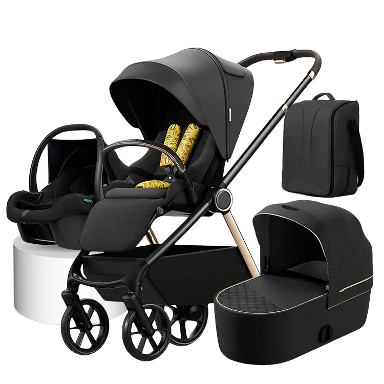 Reversible Kinderwagen Reises ystem Kinderwagen 4 In 1 Liege einstellung Tragbarer Luxus Kinderwagen 3 In 1 Kinderwagen für Babys