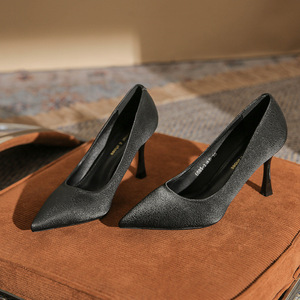 6685-3 Zapatos de Tacón Alto con Punta Puntiaguda para Mujer, Zapatos de Oficina de Cuero Genuino, Tacón de Aguja, Color Sólido, Tendencia de Moda - Product Image 3