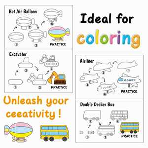 Kids Fun Art Supplies Party Favors Activity Set Festival Crafts <b>Gift</b> Vehicle Coloring Book for Toddlers - Product Image 4