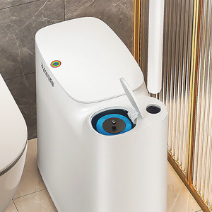JOYBOS 14L gallone <span class=keywords><strong>bagno</strong></span> della famiglia sottile bidone della spazzatura con scopino da <span class=keywords><strong>bagno</strong></span> usa e getta di buona qualità bidone dei rifiuti bianchi - Product Image 3