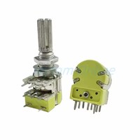 Potentiomètre stéréo duplex 12 Type R125G 8 broches avec interrupteur B50K B503 pour volume, haut-parleur, amplificateur de puissance, poignée 15mm