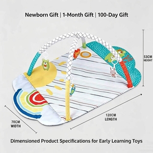 <span class=keywords><strong>Tapis</strong></span> <span class=keywords><strong>de</strong></span> jeu doux pour bébé avec arche amovible, matériaux rembourrés sécurisés, support pour le temps sur le ventre, jouets suspendus pour le développement des nouveau-nés et nourrissons - Product Image 3