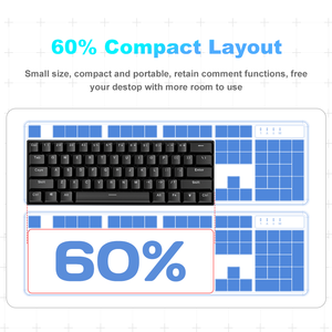TK61 61-Key ABS Keycap Wired RGB Mechanical Gaming Keyboard USB Interface TYPE-C Hot-Swapable LED Backlit New Product Blue Switc - Product Image 5