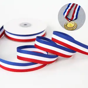 for Lanyard Medal 100D Rainbow 50mm striped ribbon satin Embroidery Camouflage Custom Tactical Strap Tape Polyester Webbing