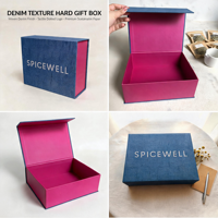 Boîte cadeau magnétique en lin texturé personnalisée, boîte d'emballage rigide en papier de luxe avec logo imprimé pour cosmétiques, bijoux, épices