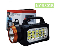 Lampe de poche multifonctionnelle portable, banque d'alimentation solaire extérieure transfrontalière, lampe torche puissante, lampe de travail COB