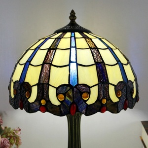 LongHuiJing for Style Dome Flexible AC Powered 12 Inch Vintage Stained Glass Table Lamp Desk <b>Light</b> Creative Art Home Decor - Product Image 2