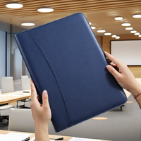 Carpeta Portafolio de Negocios Personalizada de Cuero A4 con Tarjetero y Organizador de Presentación con Logotipo