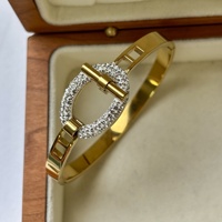 Nouveau Bracelet en Acier Inoxydable Série OT, Motif Croix, Pentagramme, Cœur, Diamant Boueux, Luxe Léger, Lisse, Étanche et Durable