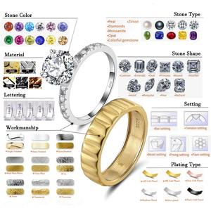 Fabricante de Joyería OEM/ODM, Anillo Personalizado de Plata de Ley 925 para Mujer y Hombre, con Circonita, Moissanita, para Boda, Compromiso, Promesa - Product Image 4