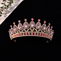 Super pur fait à la main mariée couronne activités de fête tête de couronne avec la mode goutte d'eau diamant princesse chapeaux en gros