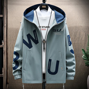 Giacca da Uomo Primavera Autunno con Cappuccio <span class=keywords><strong>Stile</strong></span> Casual Tendenza Streetwear con Cerniera Moda <span class=keywords><strong>Maschile</strong></span> 2023 <span class=keywords><strong>Abbigliamento</strong></span> - Product Image 3
