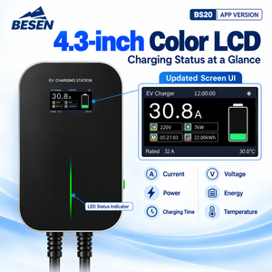APP-Steuerung 220V-480V Elektrische Schnelllade-<span class=keywords><strong>Wallbox</strong></span> 7KW/ 11KW/ 22KW EV-Ladegerät Tesla-Schnittstelle Standard 32A Nennstrom Neu - Product Image 4